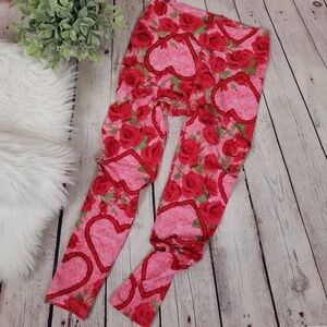 Lularoe Valentines Heart One Size Leggings New